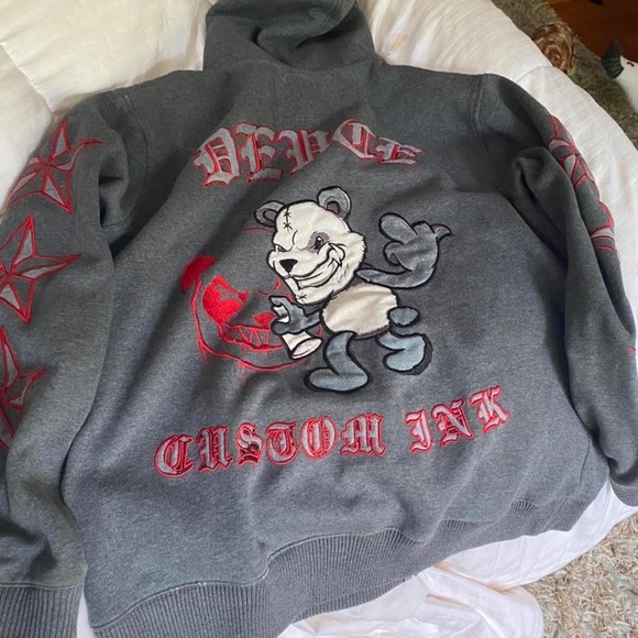 RARE Furious 4 Killer Panda Red Men's DISCONTINUED Hoodie - Picture 2 of 4